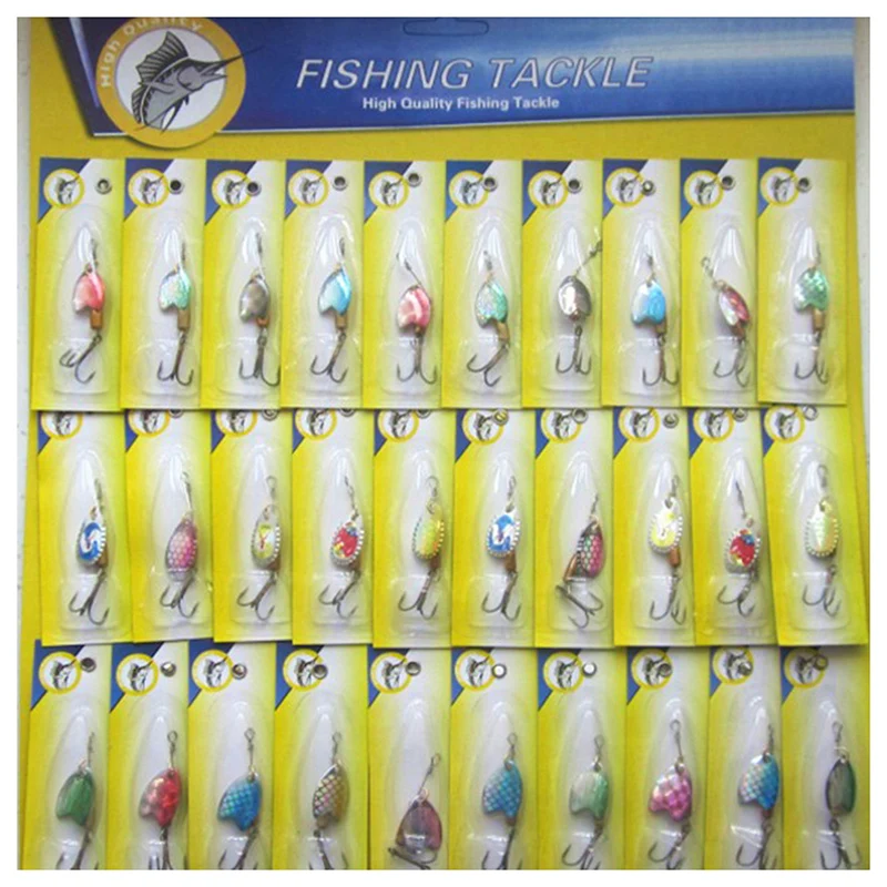 

30X Spinner Set of fishing tackle Fishing Set Blinker Spoon Tackle Zander Perch hooks