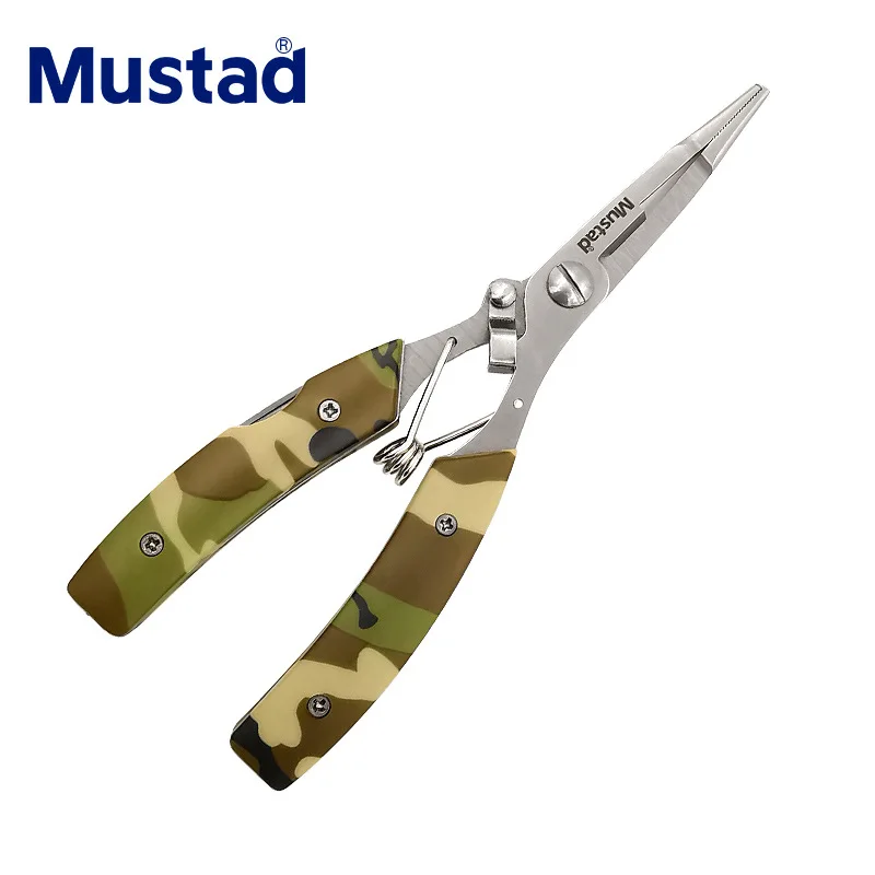 

Mustad Fishing Pliers Multi-functional Forceps Stainless Steel Fishing Lure Fish Grip Open-Loop Cut PE