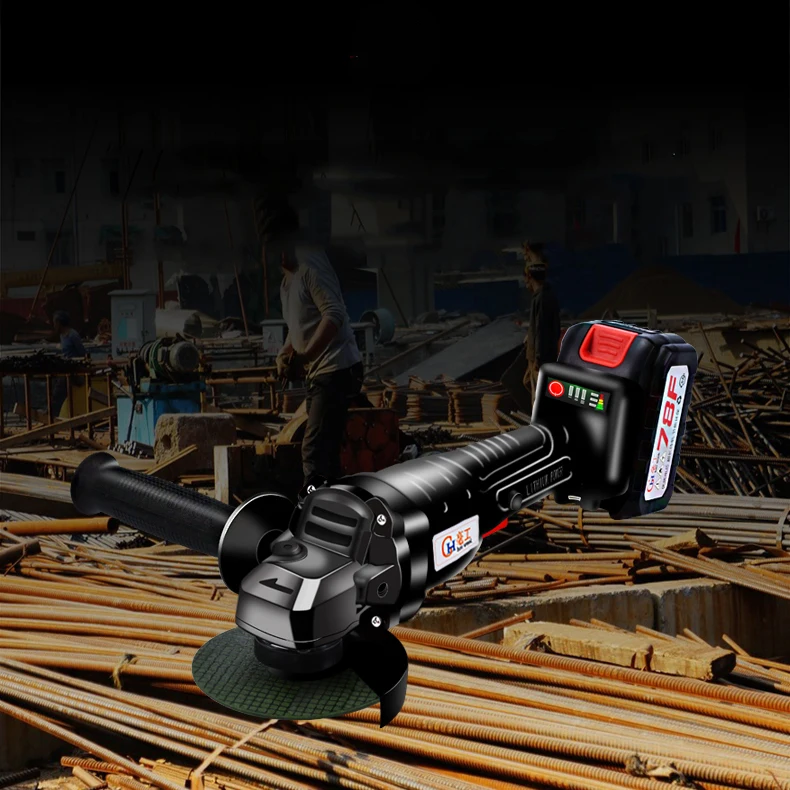 Cordless Angle Grinder 20V Lithium-Ion 6000mAh Grinding Machine Cutting Electric Angle Grinder Grinding Power Tool for Home DIY