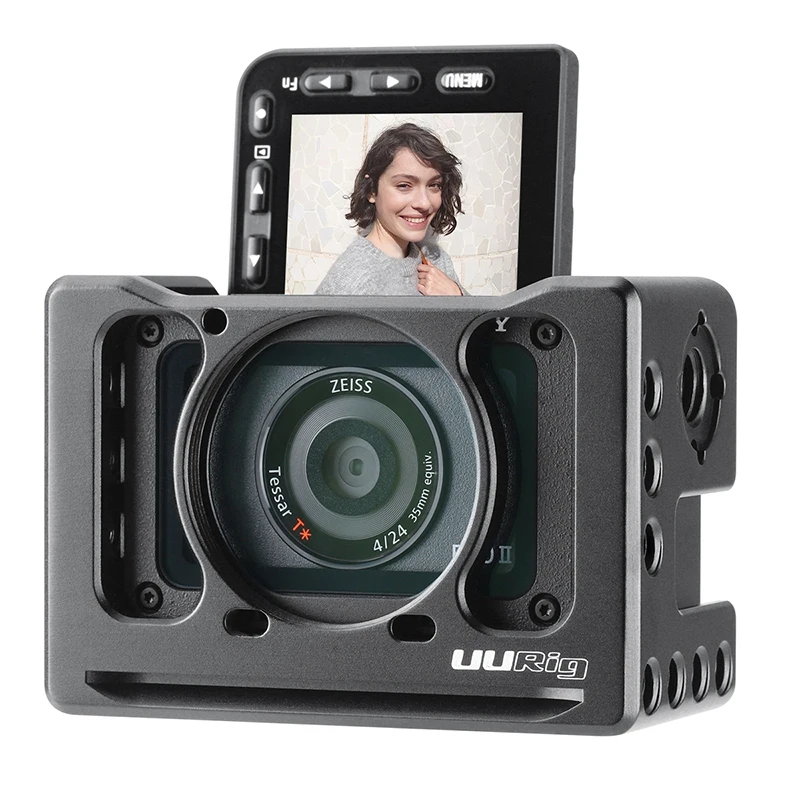 UURig C-RX0 II камера клетка Vlog кронштейн с холодным башмаком 1/4 дюймовые нити для sony RX0 II для микрофона Мини светодиодный Lig