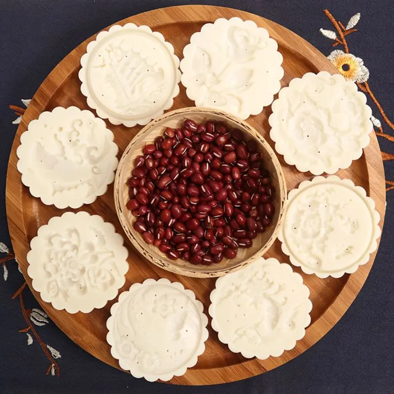 1 компл. 8 штампов Mooncake плесень китайский стиль середины осени фестиваль кондитерские изделия DIY Украшения Ручной пресс печенье