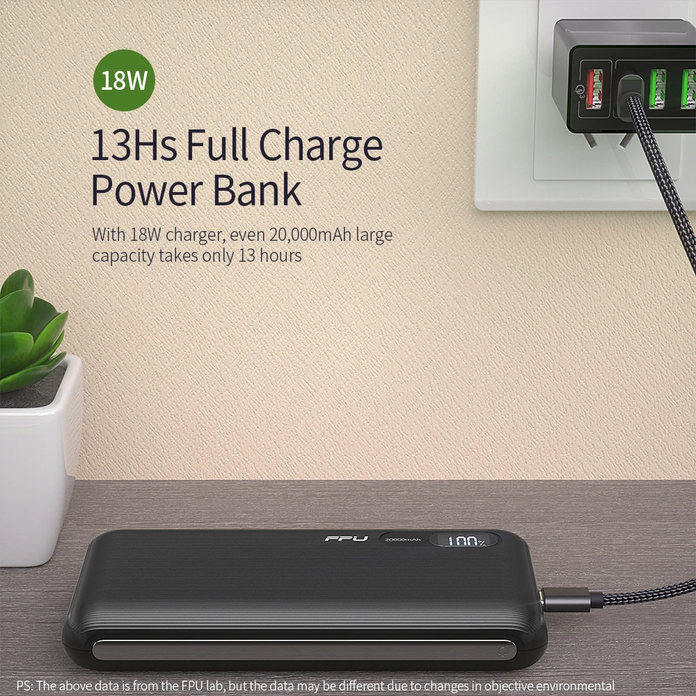 FPU Power Bank 20000mah Portable Charging Charger Powerbank 20000 mah Mobile Phone External Battery Pack Poverbank For Xiaomi mi