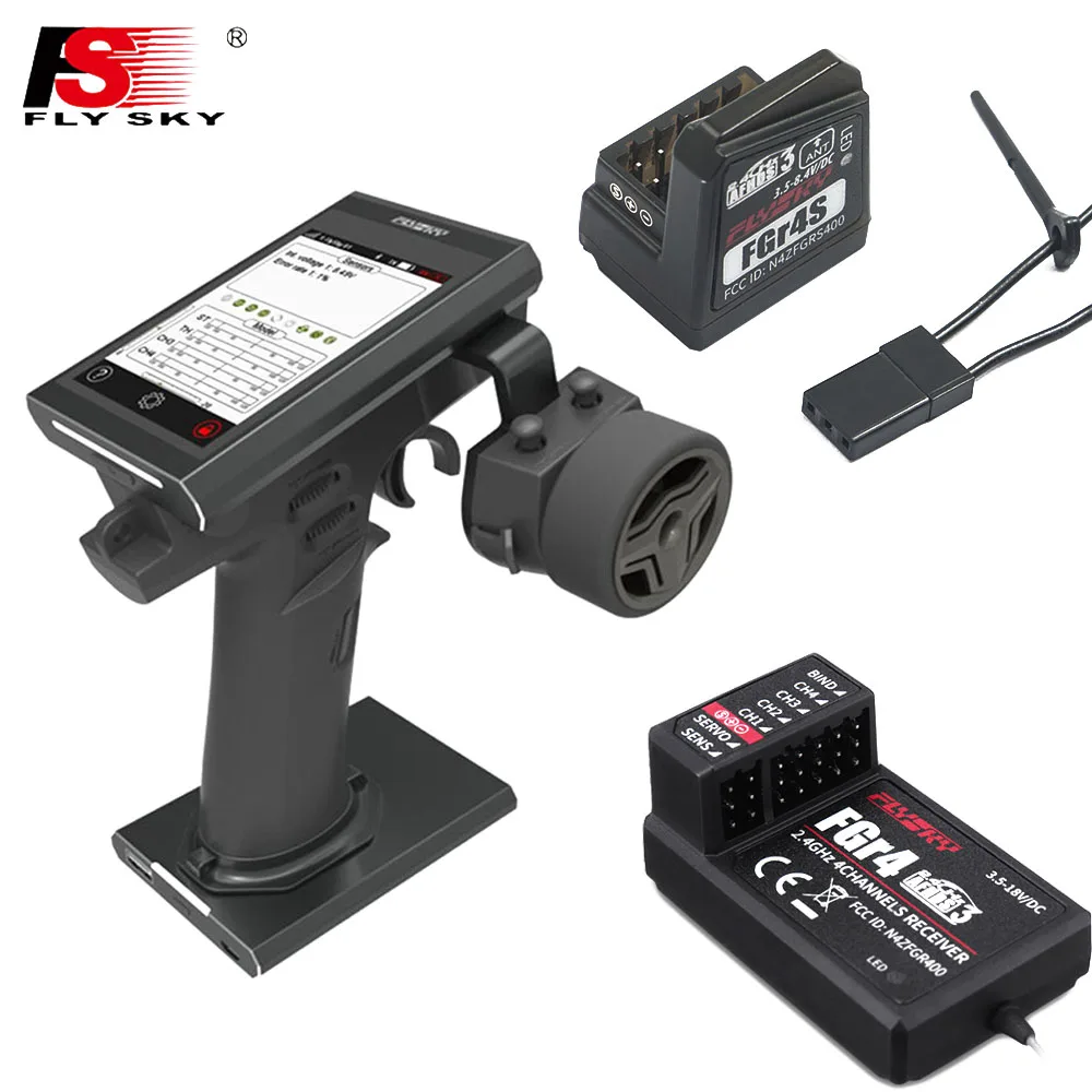 Flysky FS NB4 2.4G 4CH Noble Radio Transmitter With FGR4&FGR4S V2 Receiver HVGA 3.5 Inch TFT Color For 1/10 Boat Tanks Car Toys