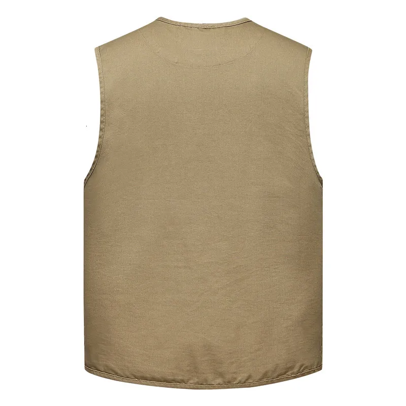 Mens Cotton Multi Pocket Fishing Vest Outdoor Casual Sleeveless Jacket Photograph Wearable In All Seasons Waistcoat Big Size 4XL