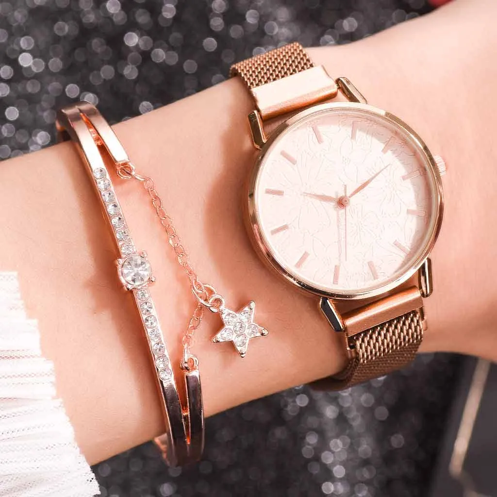 

Women Watches Suit Luxury Clock Rhinestones Women Watches Fashion Bracelet Ladies Wrist Watch Female Wristwatch Accesorios Mujer