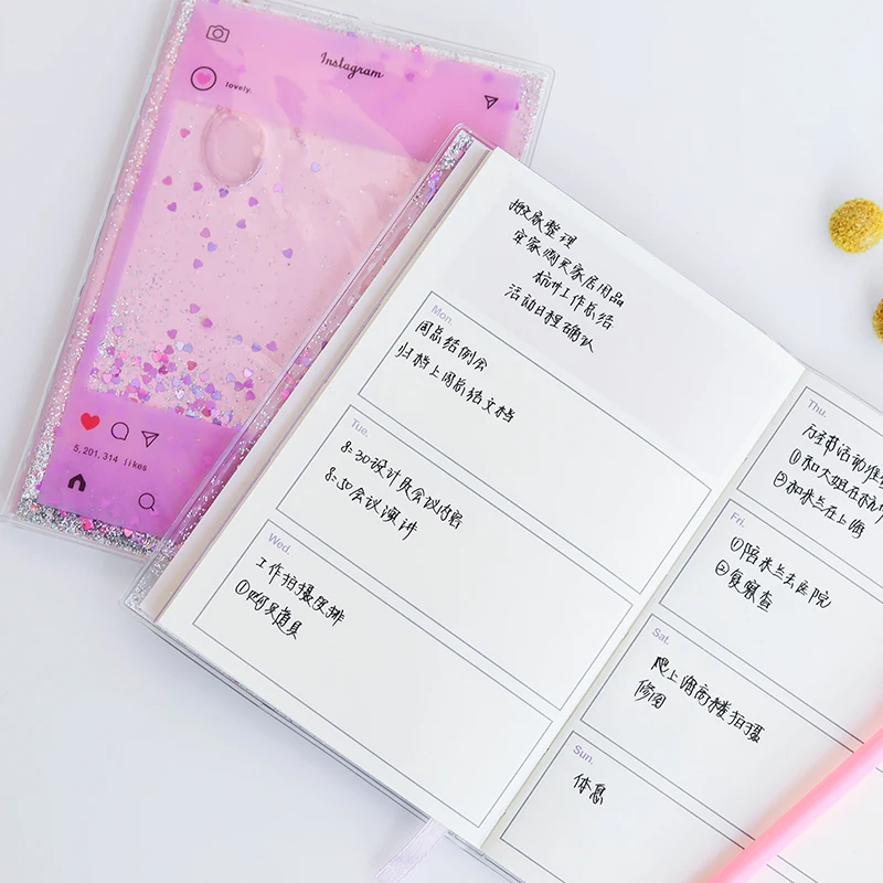 Loveиз 1 шт. ПВХ тетрадь зыбучие пески фиолетовый розовый планировщик книга DIY Фото