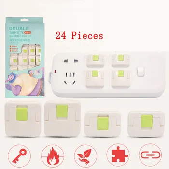 

24pcs EU Power Socket Outlet Plug Protective Cover Baby Kids Children Safety Protector Anti Electric Shock Plugs ProtectorAXP039