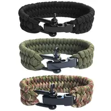 Прочные Компрессионные носки, тонкий дизайн, Плетеный паракордовый браслет для выживания, регулируемый шнур, веревка для мальчиков и девочек