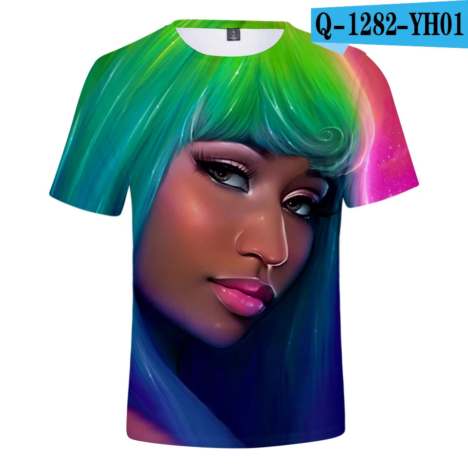 Модная летняя футболка с 3D принтом Nicki Minaj, женские и мужские топы с коротким рукавом, новая футболка с 3D принтом Nicki Minaj, повседневные крутые футболки для девочек - Цвет: 3D