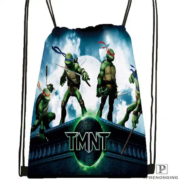 Drawstring Backpack Пользовательские Черепашки-ниндзя, походная сумка на шнурке, милый рюкзак для детей(черная спинка) 31x40 см#180531-04-38 - Цвет: Drawstring Backpack