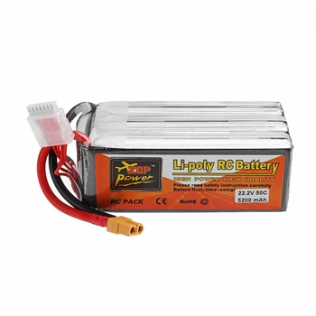 

ZOP POWER 22.2V 5200mAh 50C 6S Lipo Battery With XT60 Plug For RC Model RC FPV Drone Airplane Helicopter Car Boat