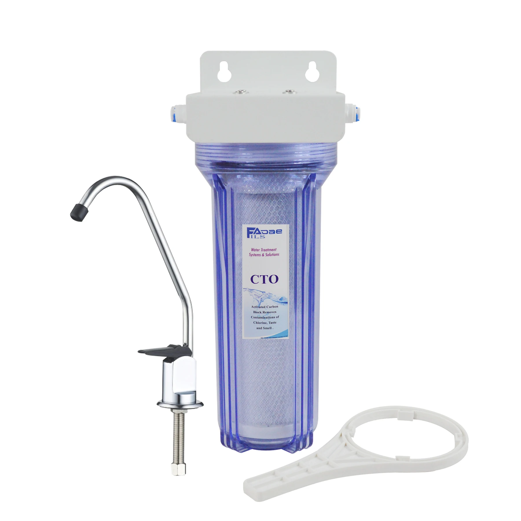 Single Stage Transparent Under Sink Water Filtration System With Faucet