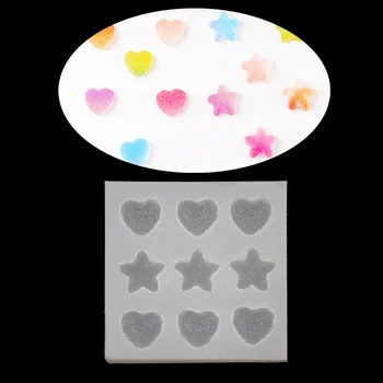 

Sugar Love Star Heart Soft Candy Pendant Mold Slilcone Resin Molds Jewelry Tools