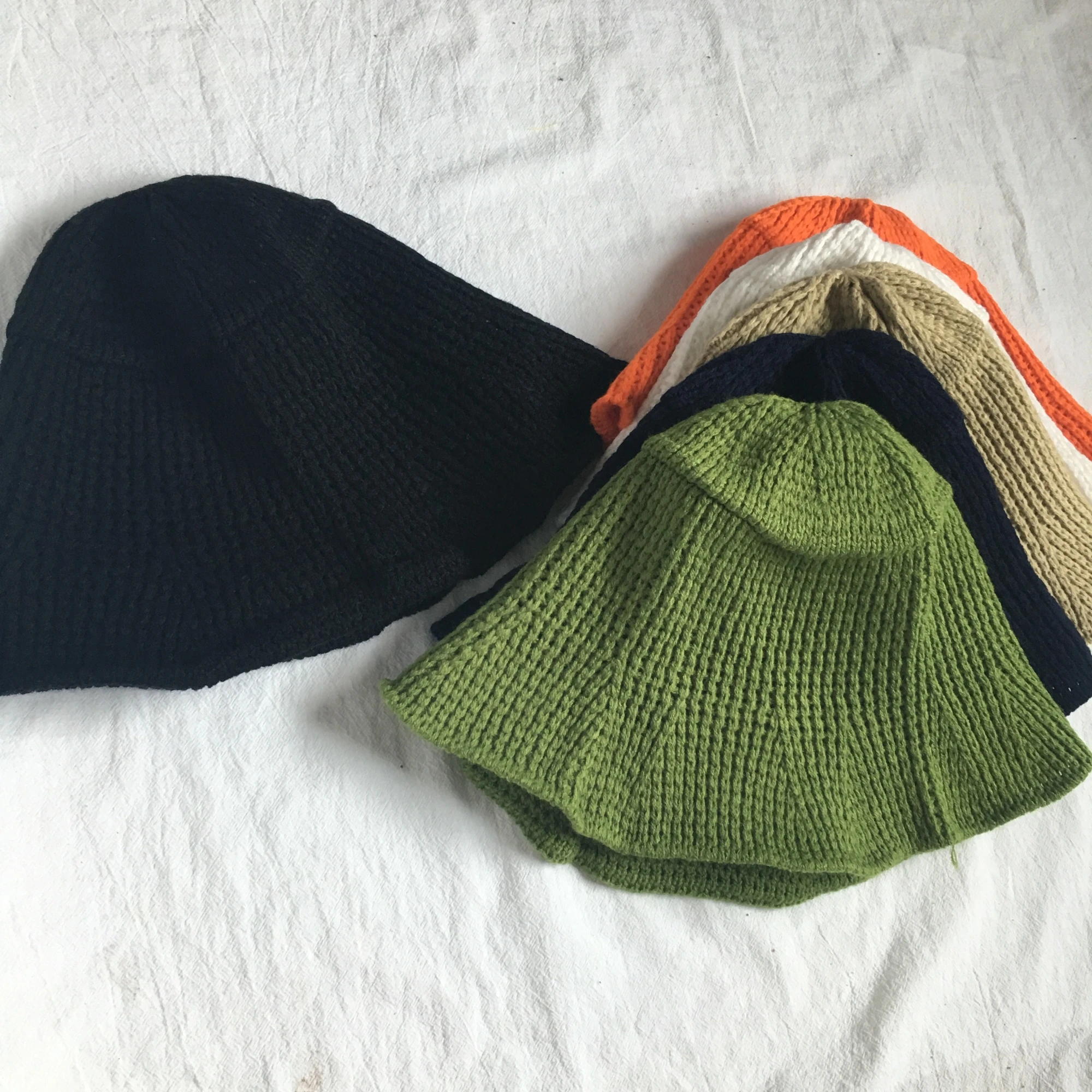 Bucket Hats Women Knitted Solid Kawaii Japanese Style All-match Elegant Summer Daily Casual Womens Hat New Harajuku High Quality