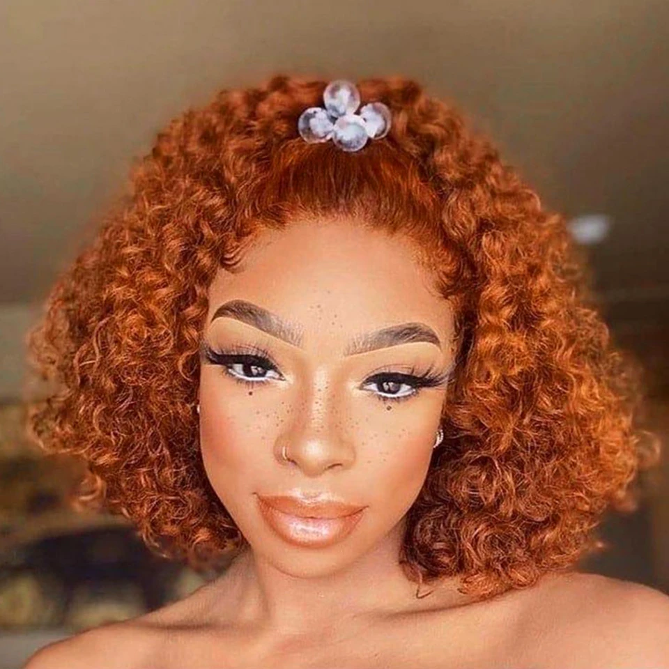 Ginger Orange Curly Human Hair Wigs Pre Colored Peruvian Remy Hair Human Hair Wigs 180 Lace Front Wig For Black Women Glueless Human Hair Lace Wigs Aliexpress