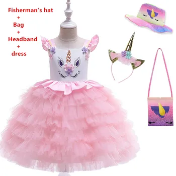 

Unicorn Dress Christmas Kids Dresses For Girls Moana Elsa Costume Girls Princess Dress Children Birthday Party Dress fantasia