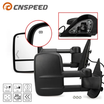 

For 07-13 Chevy Silverado 1500 2500 3500 Power Heated LED Signals Tow Mirrors With Convex Blind Spot Mirror