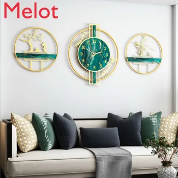 

Modern Clock Wall Clock Living Room Home Chinese Fashion Creative Art Mute Clock Wall Hanging wall decorations living room
