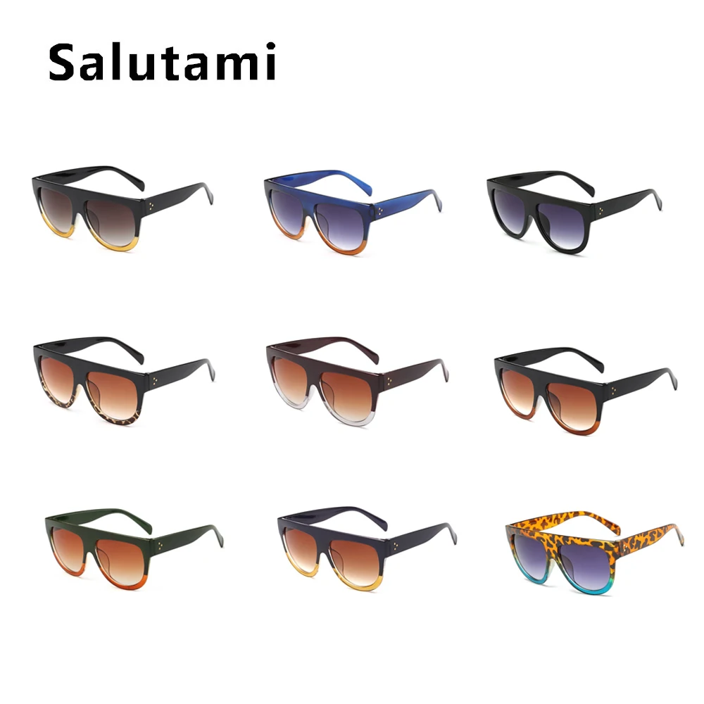 Женские солнцезащитные очки в стиле Ким Кардашьян с заклепками, цельные, Роскошные, брендовые, Ретро стиль, винтажные, женские, черные, с плоским верхом, оттенки