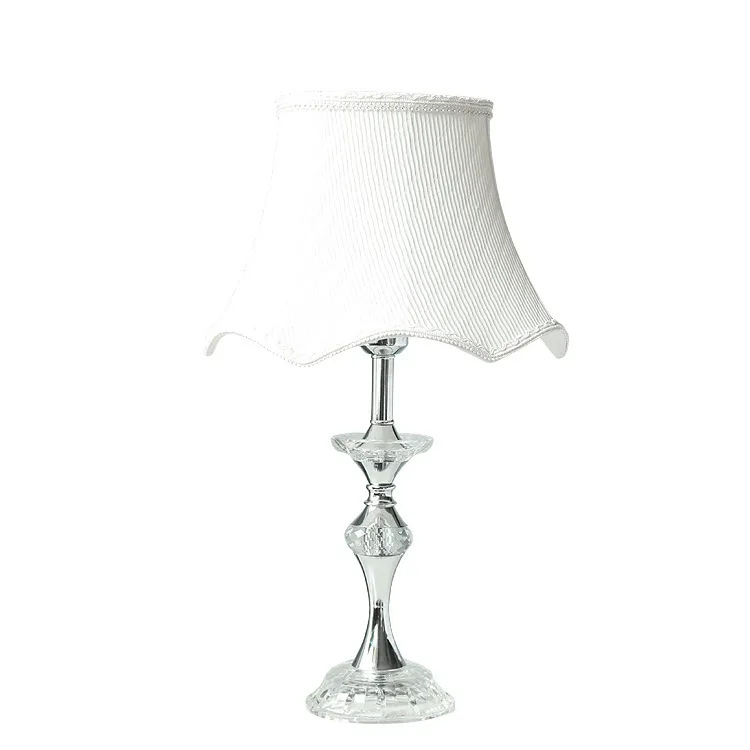 

Modern Crystal Bedroom Table Lamp Fabric Lampshade Living Room Decoration Abajur Table lamp For Bedroom Lamparas De Mesa