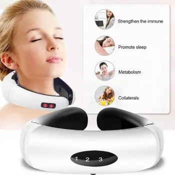 

Electric Pulse Back and Neck Massager Far Infrared Heating Pain Relief Health Care Relaxation Tool Intelligent Cervical Massager