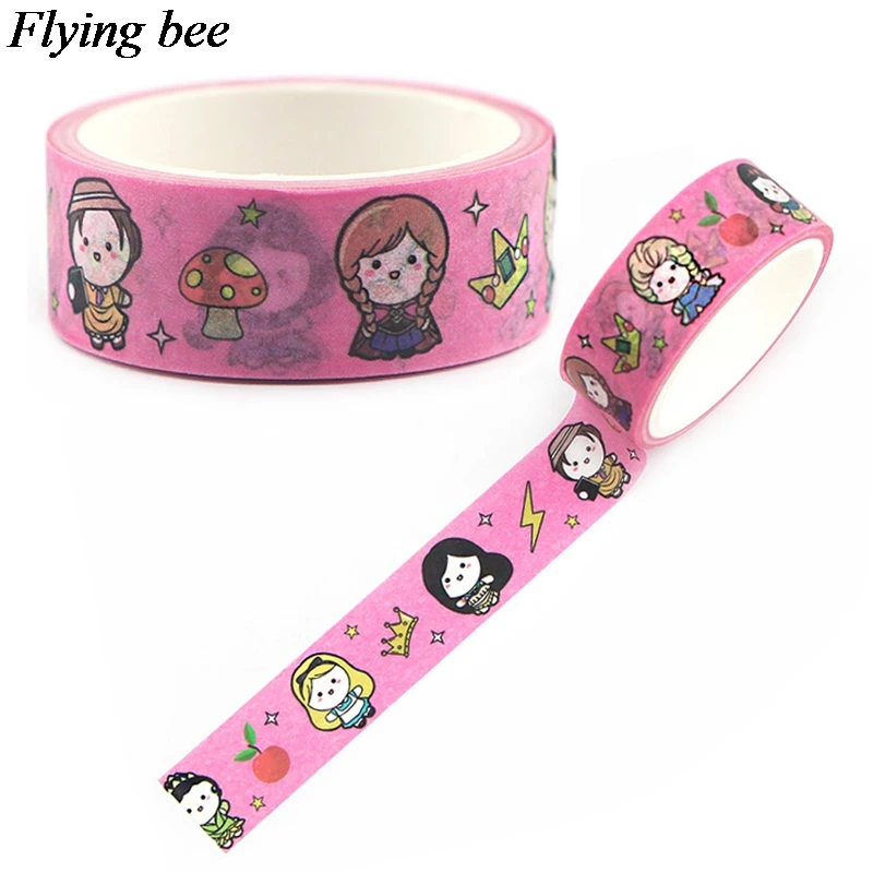 

Flyingbee 15mmX5m Paper Washi Tape Cartoon princess Adhesive Tape DIY Scrapbooking Sticker Label Masking Tape X0597