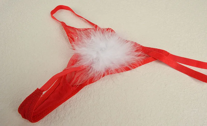 Новое поступление, красные стринги в сеточку, сексуальное нижнее белье на Рождество, Белый Топ Pengpeng