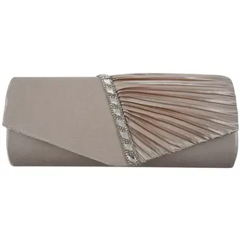 

Ladies Diamond Ruffle Party Prom Bridal Evening Envelope Clutch Bag, LY6682 apricot