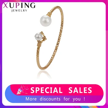 

Xuping Elegant Luxury Adjustable Bangle Jewelry Gold Color Plated Simple Jewelry for Women Wedding Gifts S36-51774