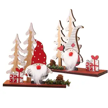 

Merry Christmas Santa Claus Gnome Ornament Pine Cone Wooden Scandinavian Pine Cone Tree Ornament New Year 2021 for Home Decor