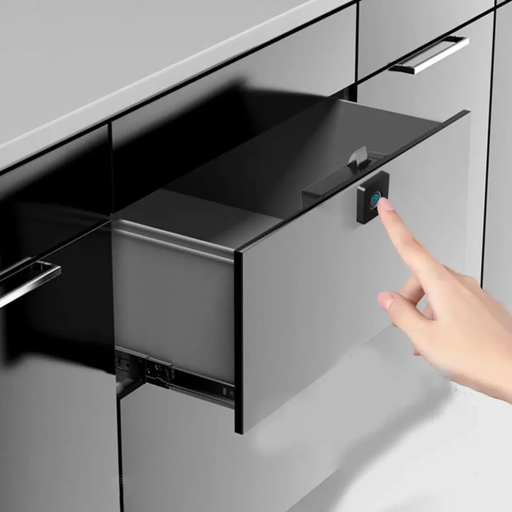 

Anti-Theft Smart Fingerprint Cabinet Drawer Lock 20 USB Rechargeable Black Biometric 3.7V 230mA (Included)