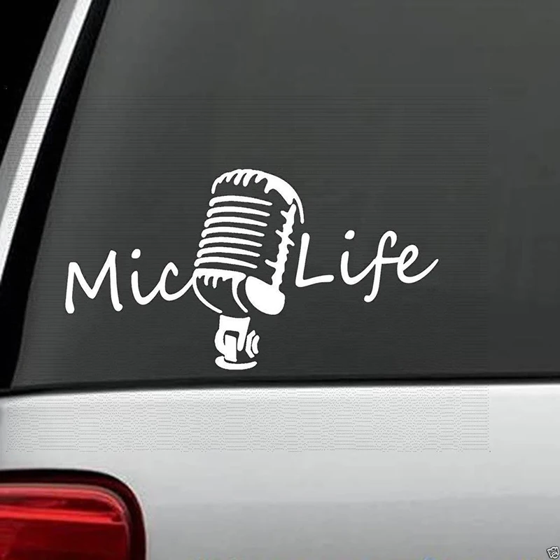 

Mic Life Microphone Decal Sticker Art Painting Car Stickers Vinyl Decor Decals Rear Window Car Sticker
