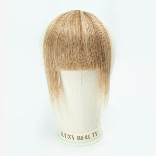 Human Hair Bangs 3 Clips 3D Blunt Cut Natural Hair Bangs OverHead Clip In Hair Extensions Non-Remy 2.5