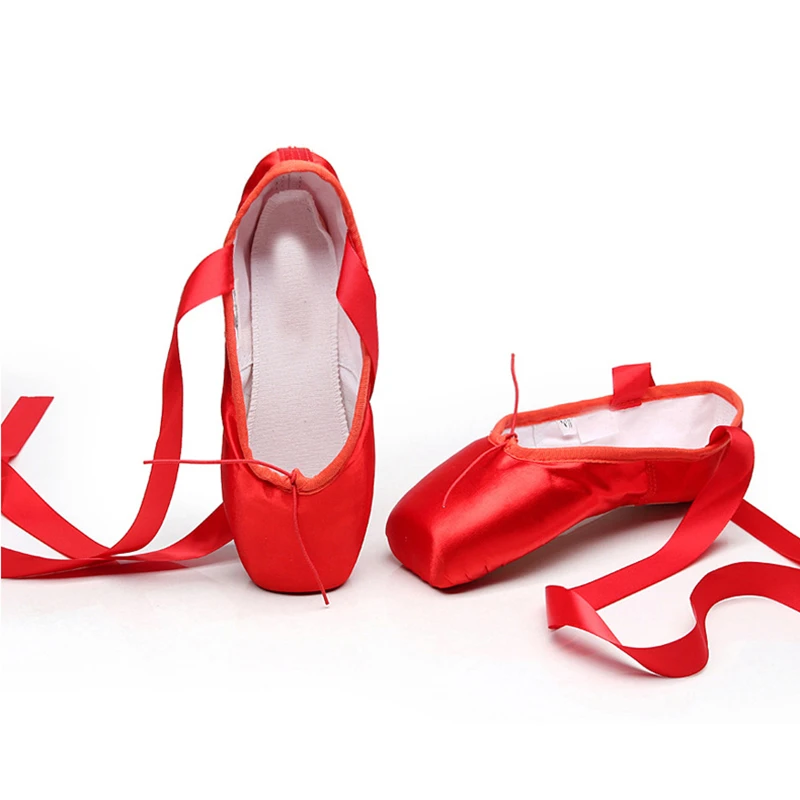 red ballet dance shoes