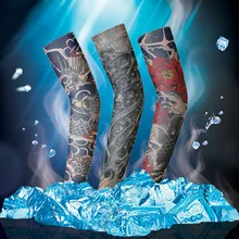 Нарукавник с татуировкой на открытом воздухе для верховой езды Татуировка Мужская рука, чтобы покрыть вискозный рукав женские солнцезащитные рукава шов бесшовные татуированные A