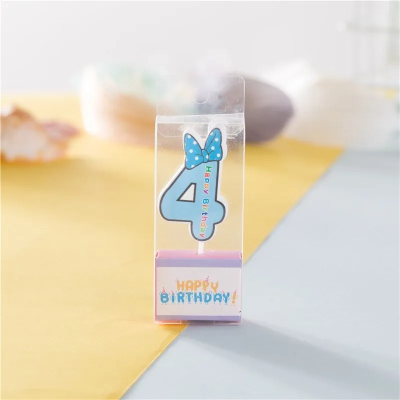 Номер 0-9 розовый синий Микки и Минни Маус свечи с изображением мышей для детей День рождения свадебные украшения аксессуары флажки для торта - Цвет: B4