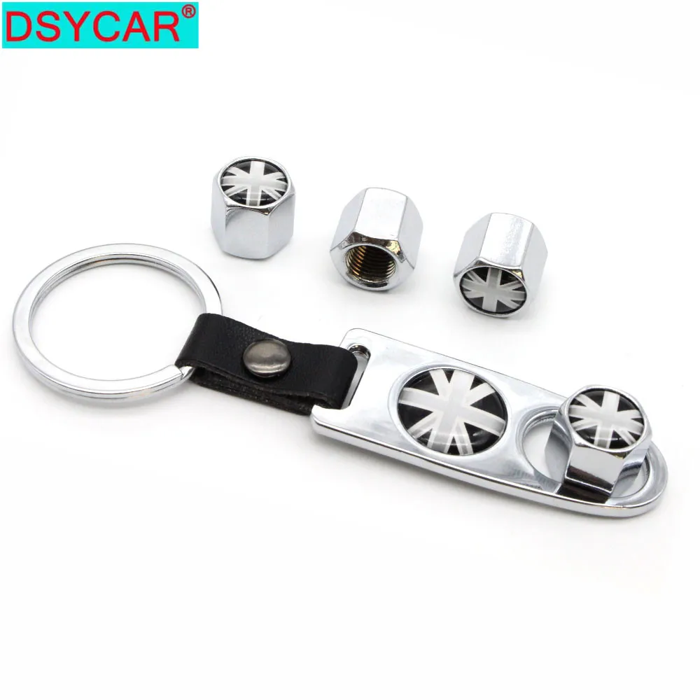 

DSYCAR 1Set Zinc Alloy Anti-theft Car Wheel Tire Valve Caps Stem Air + Leather buckle Wrench Auto Car Wheels Tires Parts