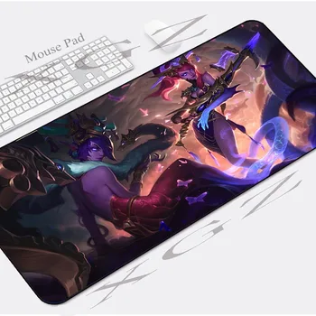 

XGZ Anime King and Queen Large Mouse Pad Black Locking Edge Customized Computer Desk Mat Rubber Non-slip Lol Csgo Gamer Xxl