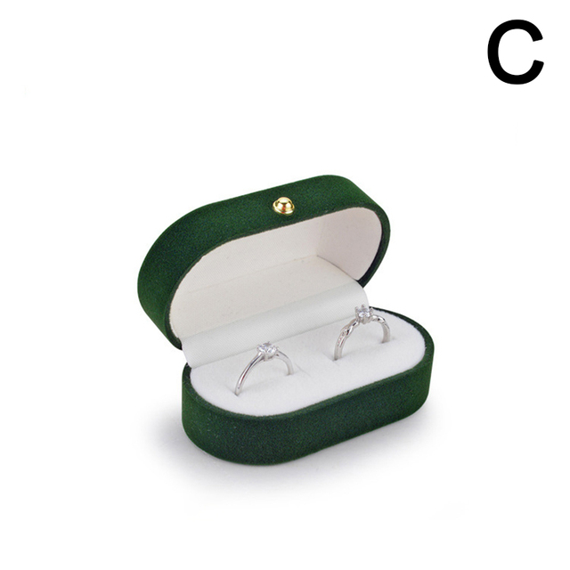Party Couple Rings Boxes Solid Color Plush Velvet Bridegroom Bride Rings Organizer Jewelry Display Boxes Storage Boxes