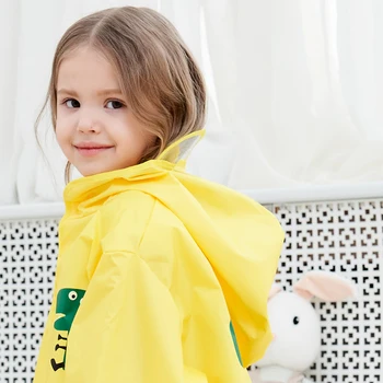 

Cartoon Polyester Children Raincoat Cute Dinosaur Impermeable Kids Rain Coat Boys Girls Cloak Poncho Waterproof Baby Rain Jacket