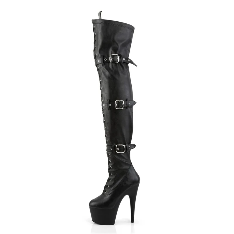 7-inch wild performance shoes, knee-high pole dancing boots with three belts, and shoes for ladies COSplay