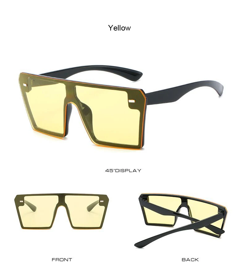 Новые квадратные солнцезащитные очки для женщин большая оправа Модные Ретро Зеркальные Солнцезащитные очки женские брендовые винтажные женские, с выпукло-вогнутым стеклом De Soleil Femme