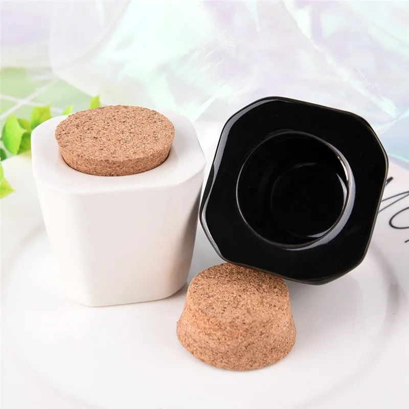 1pcs/lot Porcelain Material White/black Color Nail Art Acrylic Glass Dappen Dish Liquid Powder Container