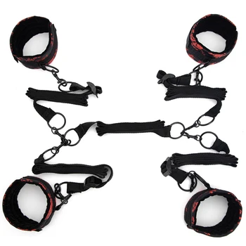 BLACKWOLF Under Bed Restraint Set Handcuffs Ankle Cuffs BDSM Bondage Straps Adult Games Sex Products Erotic Toys For Couples 3