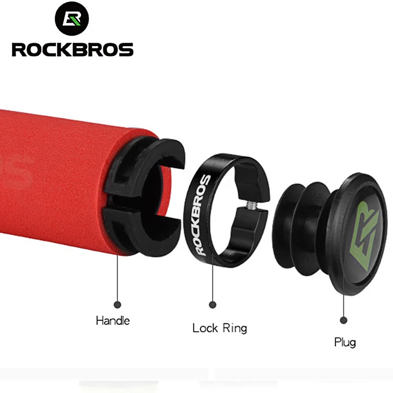 ROCKBROS MTB велосипедные ручки силиконовые губки Анти-занос, удар-поглощающие сверхлегкие мягкие велосипедные ручки велосипедные аксессуары