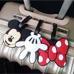 Мультфильм Минни Микки багаж бирка силикагель аксессуары для путешествий переносная бирка чемодан ID адрес держатель для женщин багаж