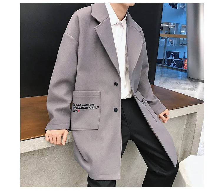 Trench Coat Men Korean-style Trend Casual Versatile Middle Long Coat New Style Popular Brand Fashion Men's Lightweight Jack