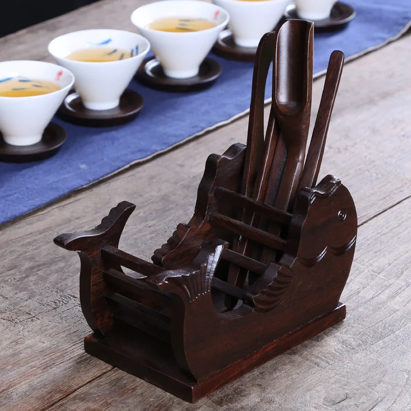 

Ebony Tea Ceremony Liujunzi Tea Set Accessories Manufacturers Direct Selling Cup Mat Solid Wood with Zero Tea Ceremony Liujunzi
