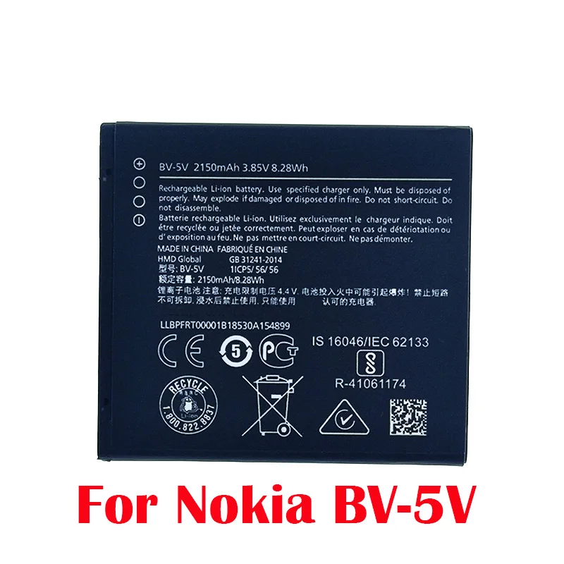 100% оригинал 2150 мАч BV-5V батарея для Nokia 1 TA-1047 BV 5V bv5v в наличии Высокое качество +