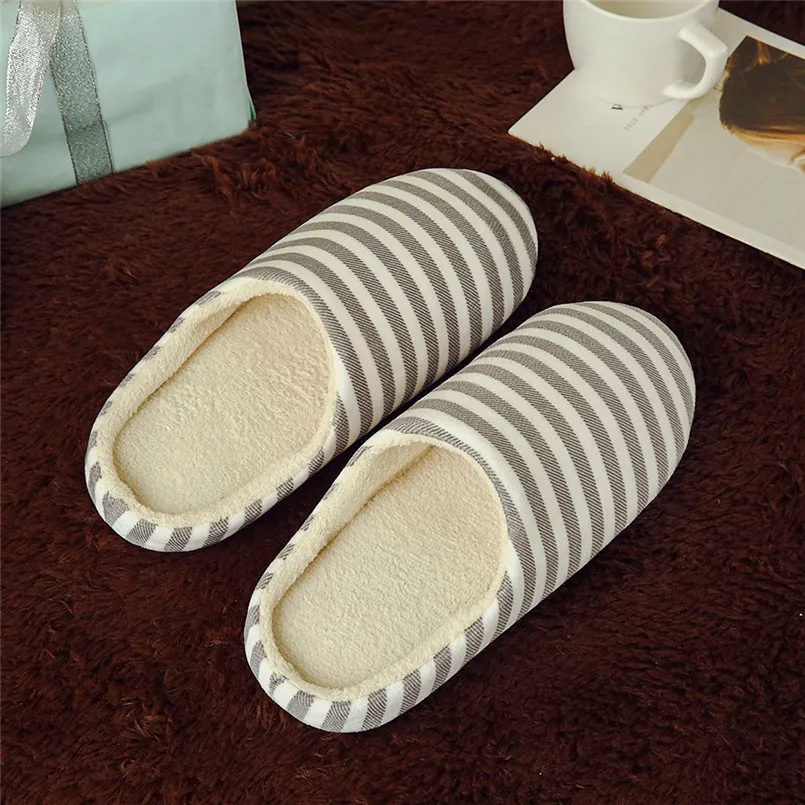 Женские и мужские домашние мягкие теплые плюшевые тапочки в мелкую клетку; нескользящая домашняя обувь для спальни; женская домашняя обувь